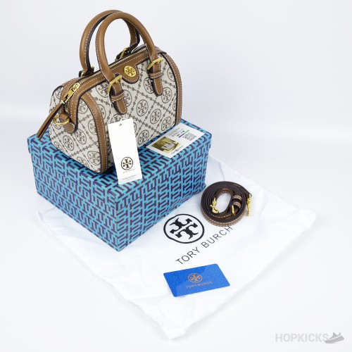 Tory Burch T Monogram Barrel Bag (Dot Perfect)